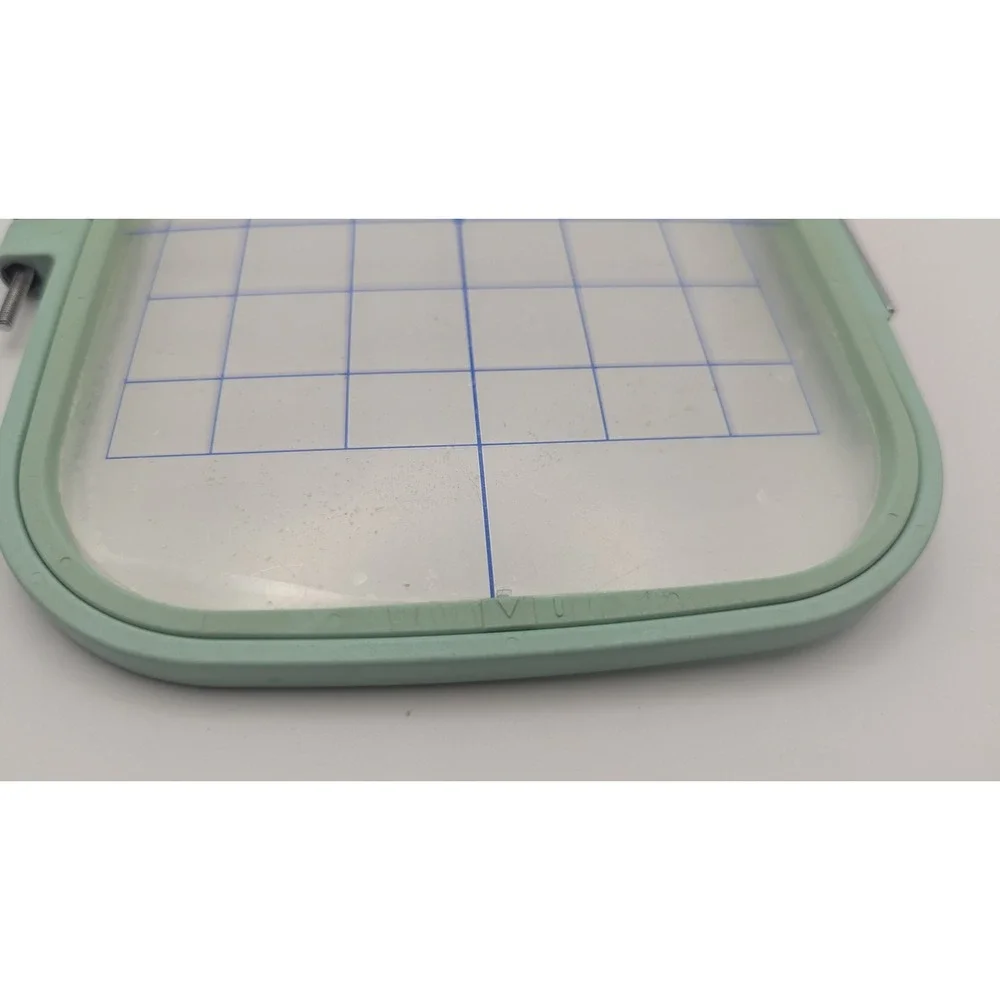 Mint Green Embroidery Machine Hoop with ABC Alignment‎ Grid Template Crafting